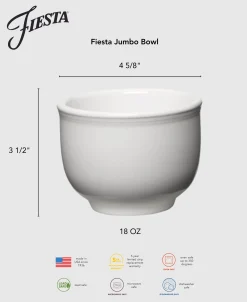 4 5/8 Inch Jumbo Bowl 18 OZ Foundry|Fiesta Factory Direct New