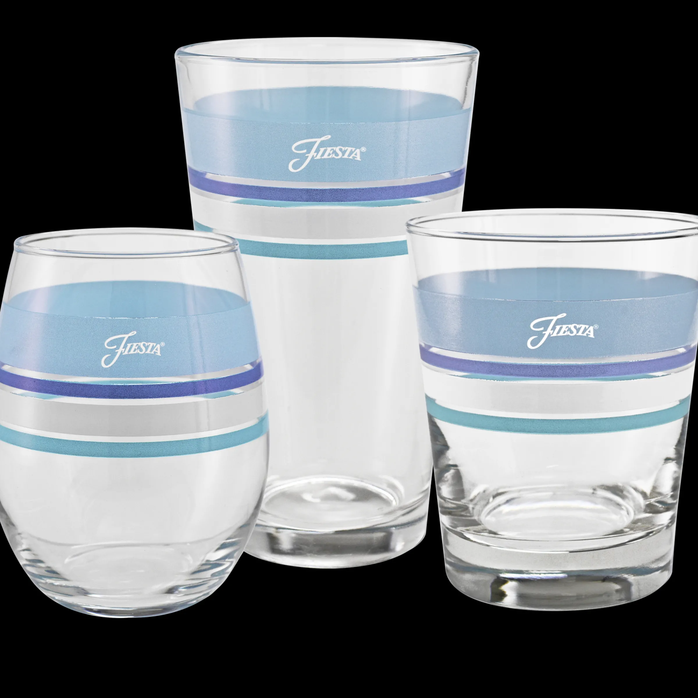 16 oz. Fiesta® Edgeline Coastal Blue Cooler Glass - Set of 4|Fiesta Factory Direct Online