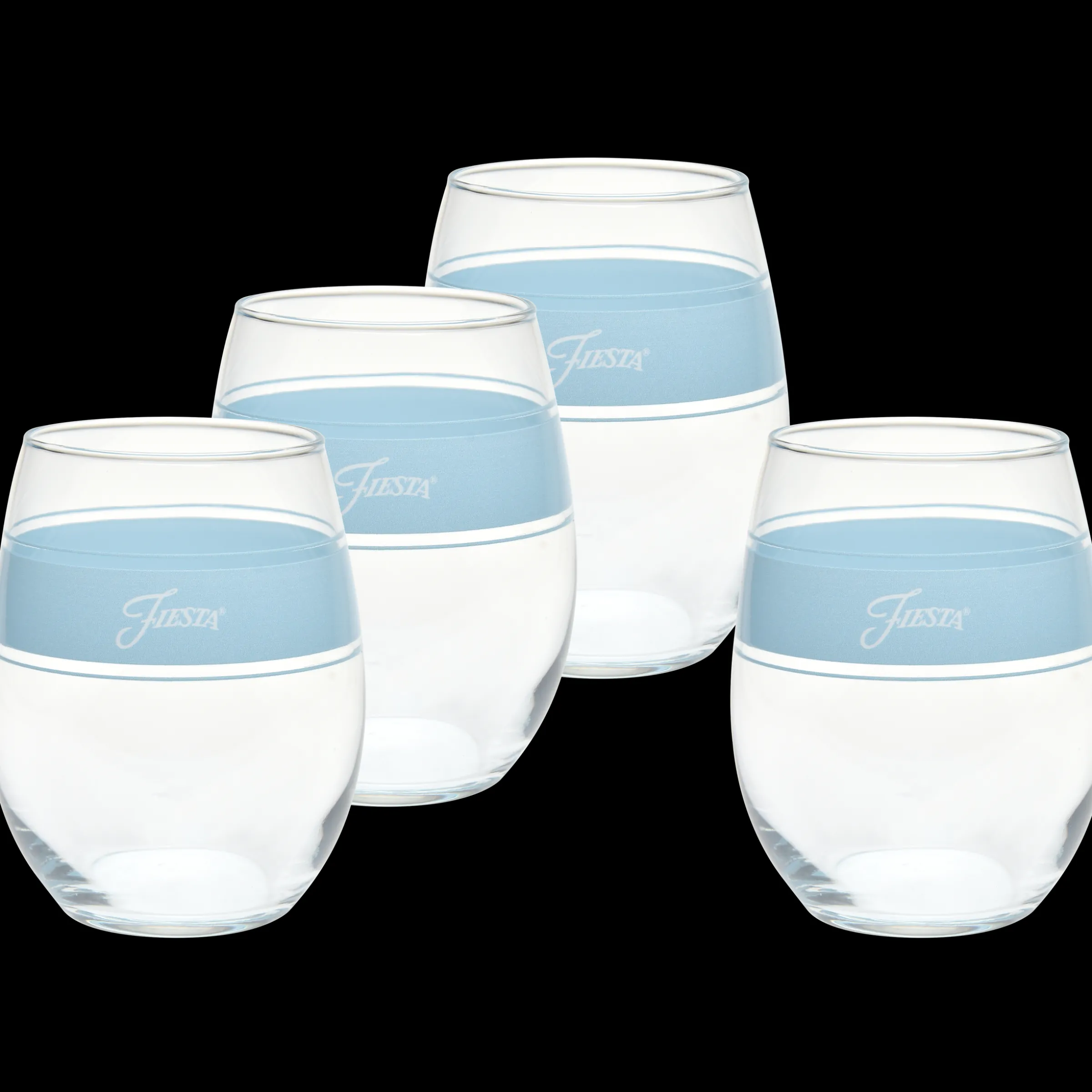 15 oz. Fiesta® Frame Stemless Wine Sky – Set of 4|Fiesta Factory Direct Online