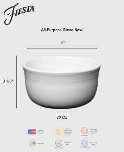 All-Purpose 6 Inch Gusto Bowl 28 OZ|Fiesta Factory Direct Outlet