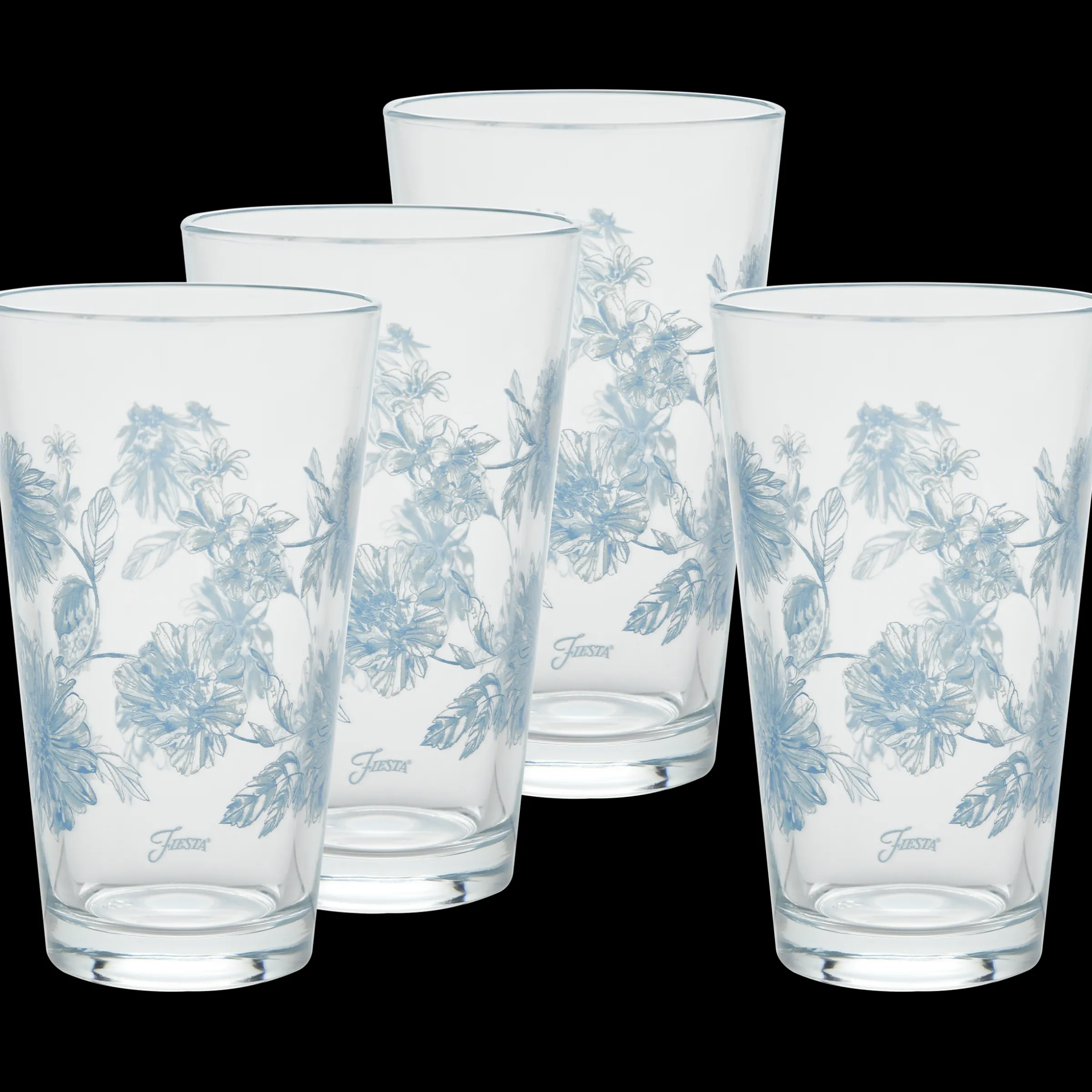 Botanical Floral 16 oz. Cooler Glass - Set of 4|Fiesta Factory Direct Sale