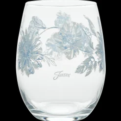Botanical Floral 15 oz. Stemless Wine Glass – Set of 4|Fiesta Factory Direct Sale