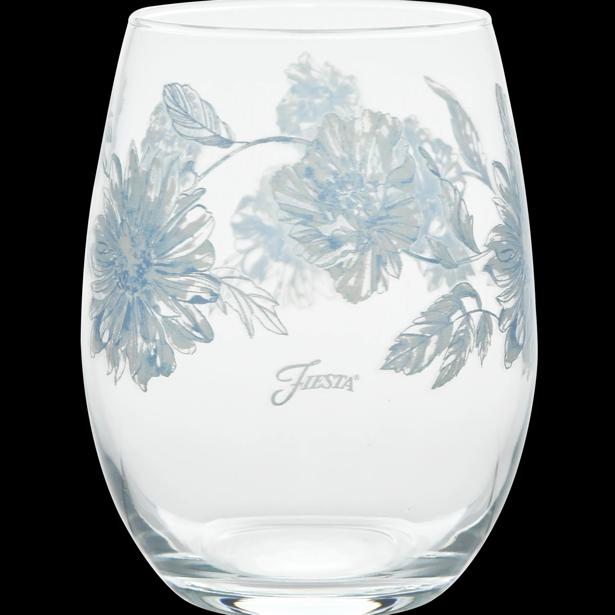 Botanical Floral 15 oz. Stemless Wine Glass – Set of 4|Fiesta Factory Direct Sale
