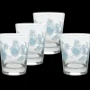 Botanical Floral 15 oz. Tapered Double Old Fashion Glass – Set of 4|Fiesta Factory Direct Clearance