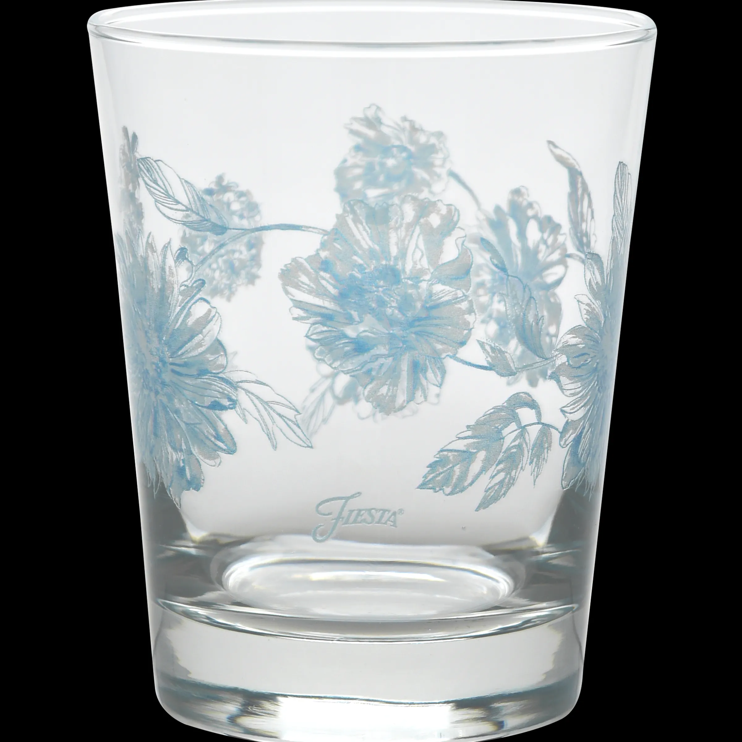 Botanical Floral 15 oz. Tapered Double Old Fashion Glass – Set of 4|Fiesta Factory Direct Clearance