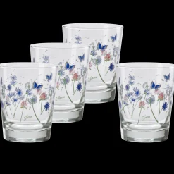Breezy Floral 15 oz. Tapered Double Old Fashion Glass – Set of 4|Fiesta Factory Direct Online