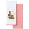 Breezy Floral Easter Bunny Kitchen Towels 2-Pack Set|Fiesta Factory Direct Sale