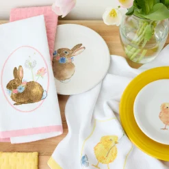 Breezy Floral Easter Bunny Kitchen Towels 2-Pack Set|Fiesta Factory Direct Sale