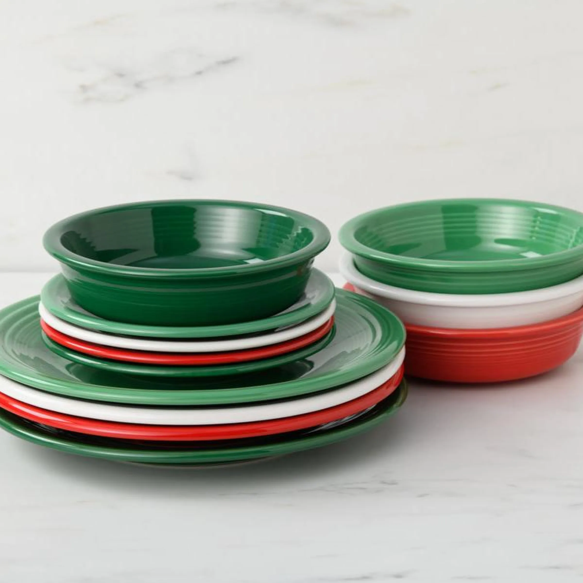 Christmas Mixed Color Classic Rim 12-Piece Dinnerware Set, Service for 4|Fiesta Factory Direct New