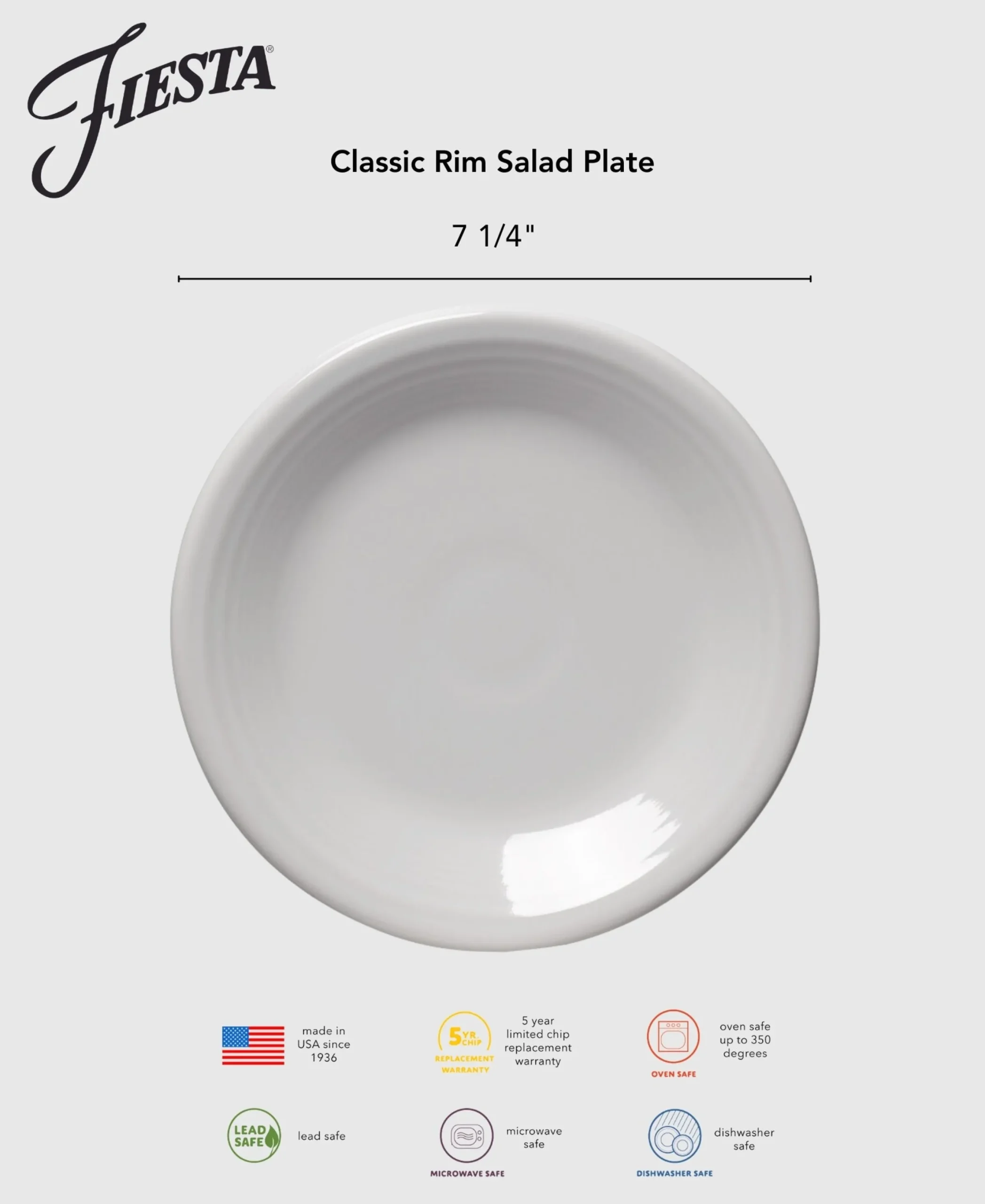 Classic Rim 7 1/4 Inch Salad Plate Foundry|Fiesta Factory Direct Discount