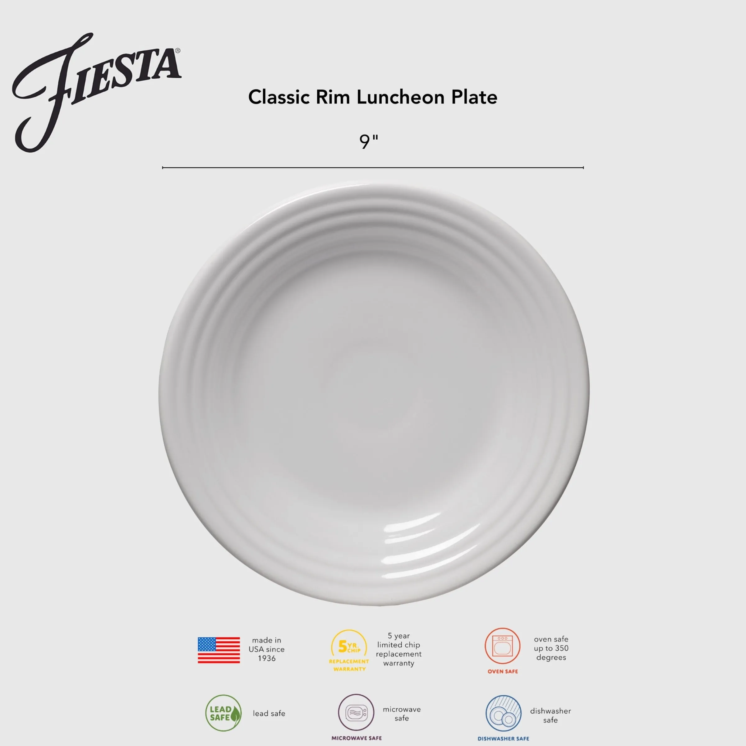 Classic Rim 9 Inch Luncheon Plate|Fiesta Factory Direct Best