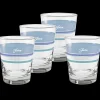 Coastal Blues 15 oz. Edgeline Tapered Double Old Fashion – Set of 4|Fiesta Factory Direct Clearance