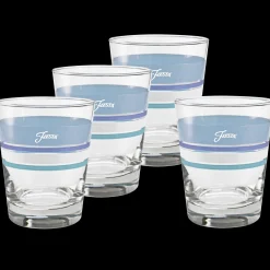 Coastal Blues 15 oz. Edgeline Tapered Double Old Fashion – Set of 4|Fiesta Factory Direct Clearance