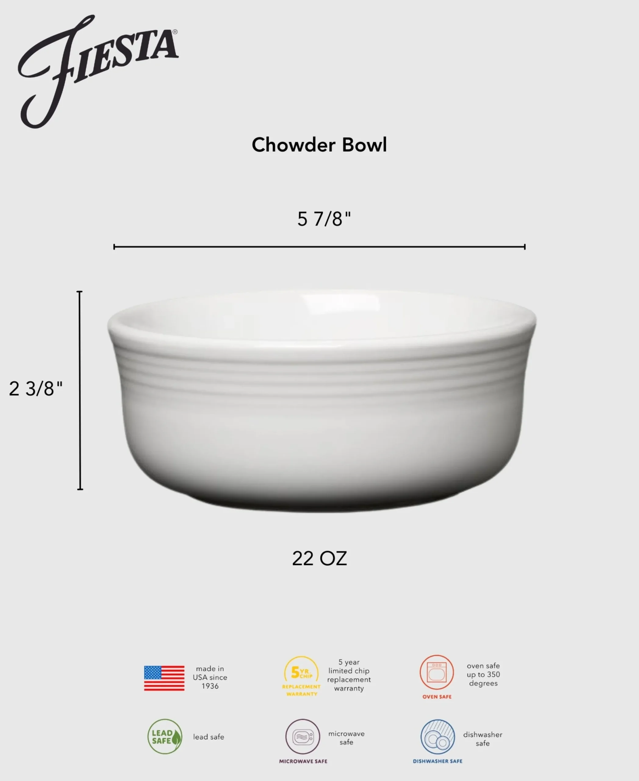 Fiesta 5 7/8 Inch Chowder Bowl 22 OZ|Fiesta Factory Direct Clearance