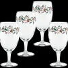 Holly Berry Christmas 16 oz. Footed Goblet – Set of 4|Fiesta Factory Direct Best