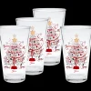 Holly Berry Christmas Tree 16 oz. Cooler Glass - Set of 4|Fiesta Factory Direct Discount