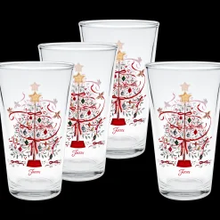 Holly Berry Christmas Tree 16 oz. Cooler Glass - Set of 4|Fiesta Factory Direct Discount