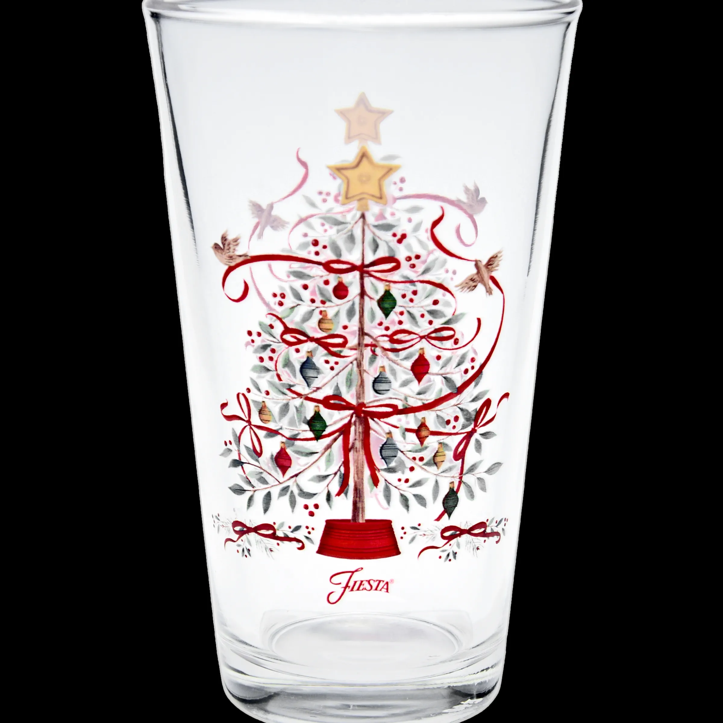 Holly Berry Christmas Tree 16 oz. Cooler Glass - Set of 4|Fiesta Factory Direct Discount