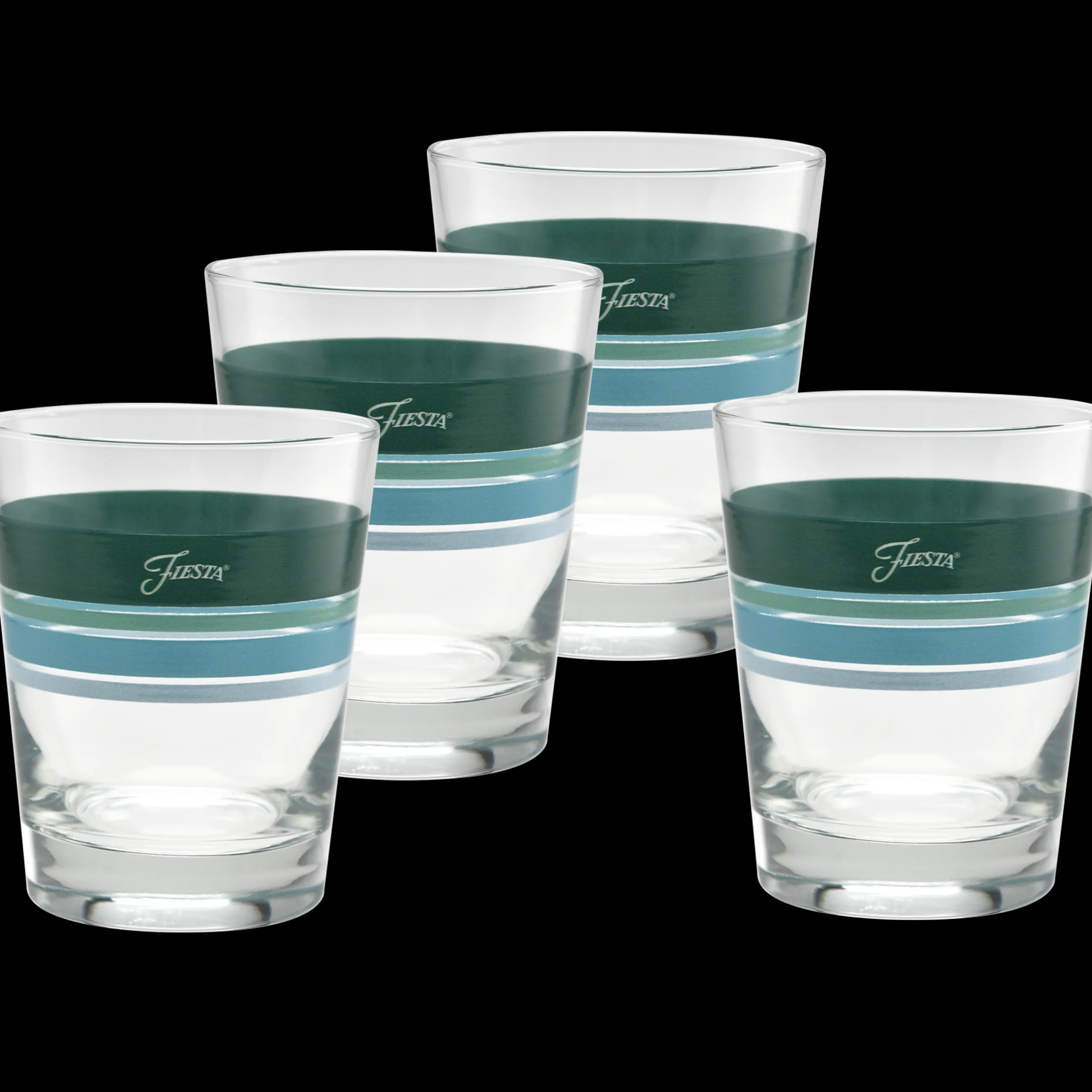 Mixed Aegean 15 oz. Edgeline Tapered Double Old Fashion - Set of 4|Fiesta Factory Direct Hot