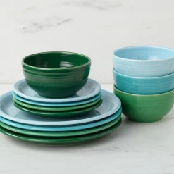 Mixed Aegean Bistro Coupe 12-Piece Dinnerware Set, Service for 4|Fiesta Factory Direct Outlet