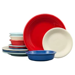 Mixed Americana Classic Rim 12-Piece Dinnerware Set, Service for 4|Fiesta Factory Direct Hot
