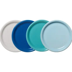 Mixed Coastal Blues Bistro Coupe 10 1/2 Inch Dinner Plate, Set of 4|Fiesta Factory Direct New