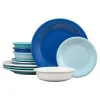 Mixed Coastal Blues Classic Rim 12-Piece Dinnerware Set, Service for 4|Fiesta Factory Direct Hot