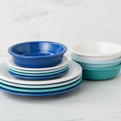 Mixed Coastal Blues Classic Rim 12-Piece Dinnerware Set, Service for 4|Fiesta Factory Direct Hot
