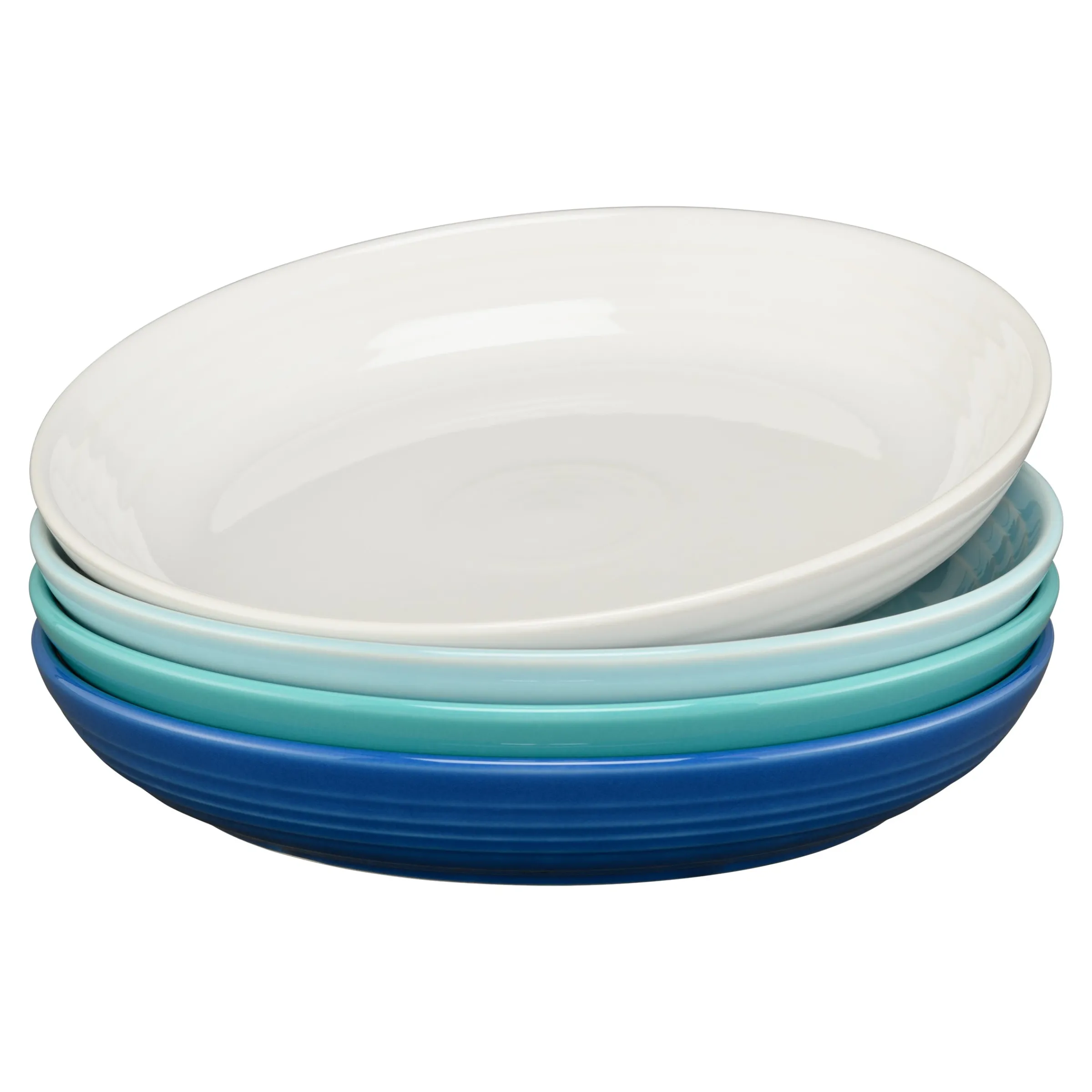 Mixed Coastal Blues Coupe 8 1/2 Inch Luncheon Bowl 26 OZ, Set of 4|Fiesta Factory Direct Best