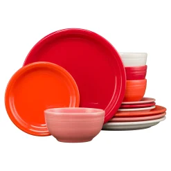 Mixed Sunset Horizon Bistro Coupe 12-Piece Dinnerware Set, Service for 4|Fiesta Factory Direct New