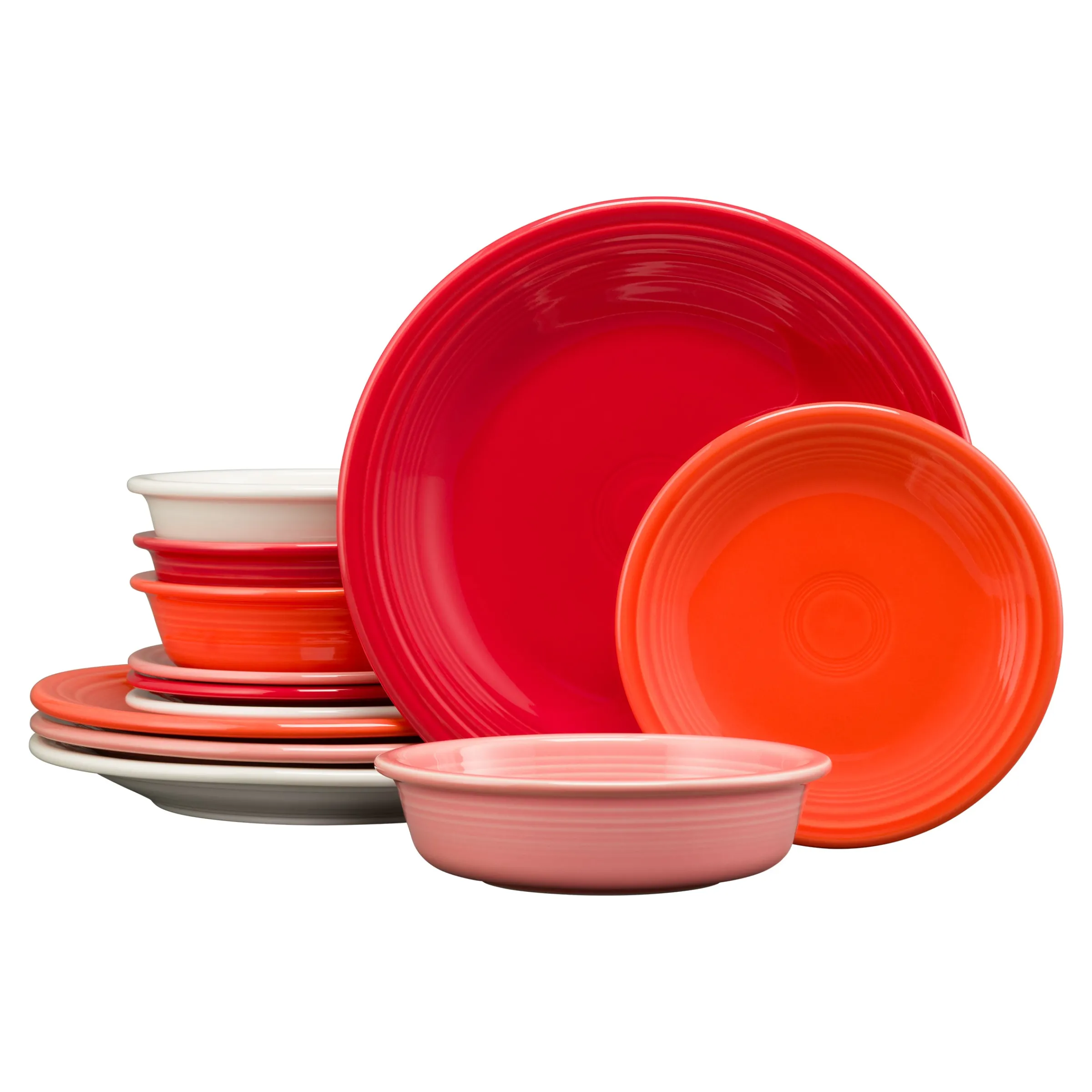 Mixed Sunset Horizon Classic Rim 12-Piece Dinnerware Set, Service for 4|Fiesta Factory Direct New