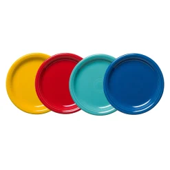 Mixed Vibrant Bistro Coupe 7 1/4 Inch Salad Plate, Set of 4|Fiesta Factory Direct New