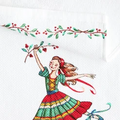 Nutcracker Ballerina Holiday Holly Sprig Kitchen Towel Set|Fiesta Factory Direct Hot