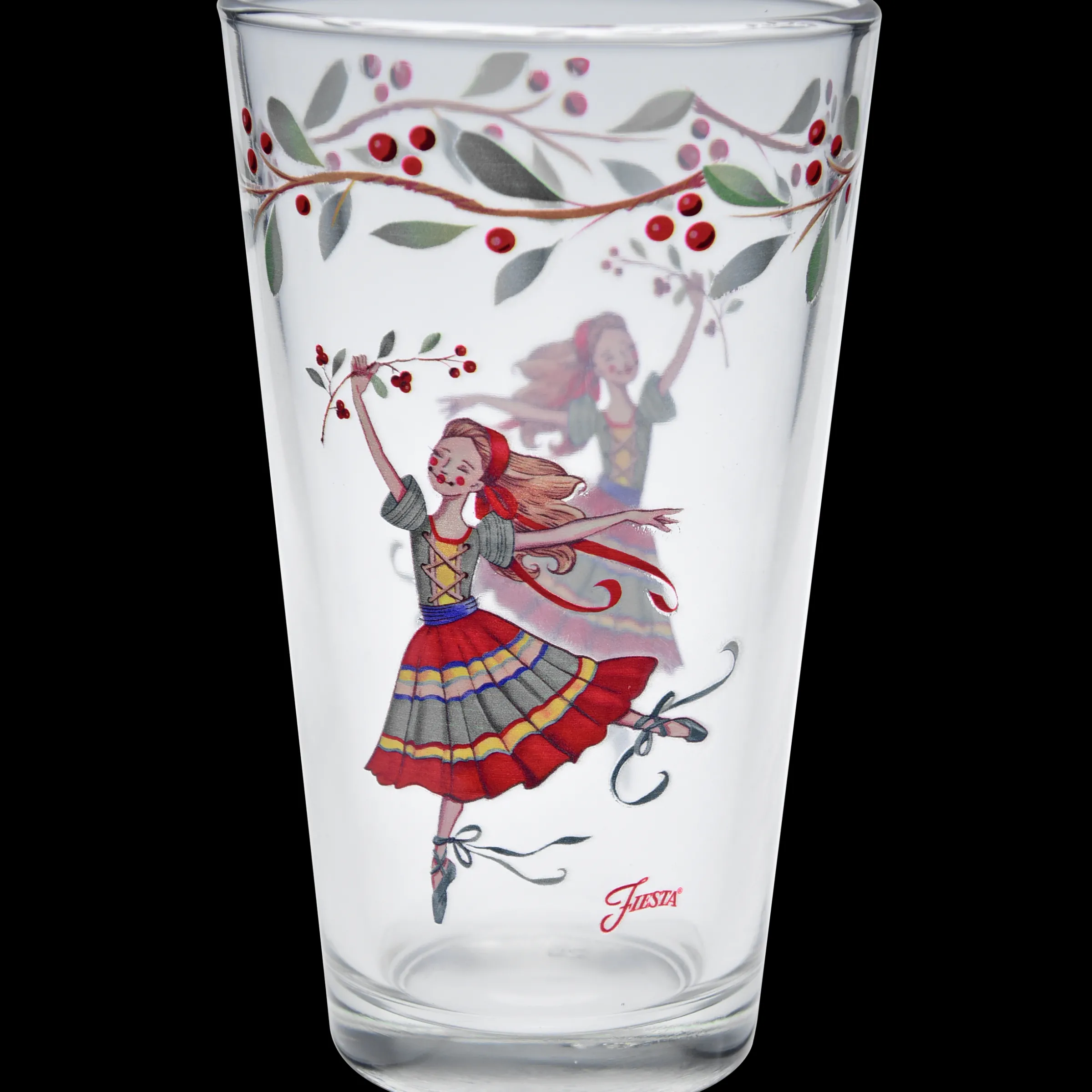 Nutcracker The Ballerina 16 oz. Cooler Glass - Set of 4|Fiesta Factory Direct New