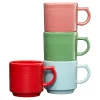 Peppermint Frost 16 OZ Set of 4 Mixed Stackable Mug Set|Fiesta Factory Direct Sale