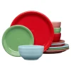 Peppermint Frost Mixed Color Bistro Coupe 12-Piece Dinnerware Set, Service for 4|Fiesta Factory Direct Outlet