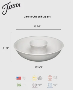 2-Piece Chip and Dip Set 12 7/8 Inch|Fiesta Factory Direct Sale