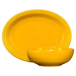 2-Piece Serve Set 11 5/8 Inch Oval Platter & 38 OZ Bistro Bowl|Fiesta Factory Direct Clearance