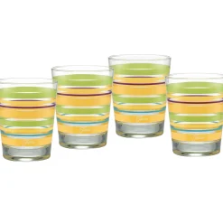 Retired 15 oz. Fiesta® Caribbean Sunset Stripes Tapered Double Old Fashion – Set of 4|Fiesta Factory Direct