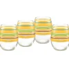 Retired 15 oz. Fiesta® Caribbean Sunset Stripes Stemless Wine – Set of 4|Fiesta Factory Direct Hot