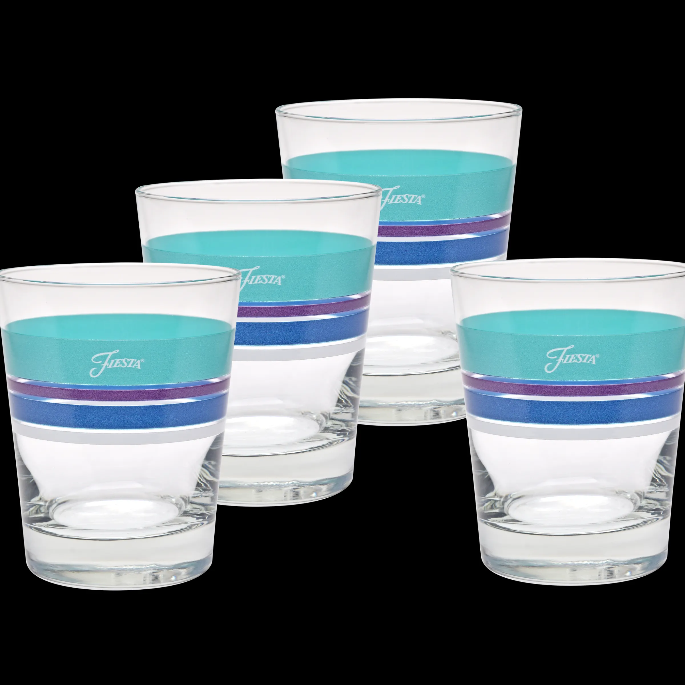 Retired 15 oz. Fiesta® Edgeline Coastal Tapered Double Old Fashion – Set of 4|Fiesta Factory Direct New