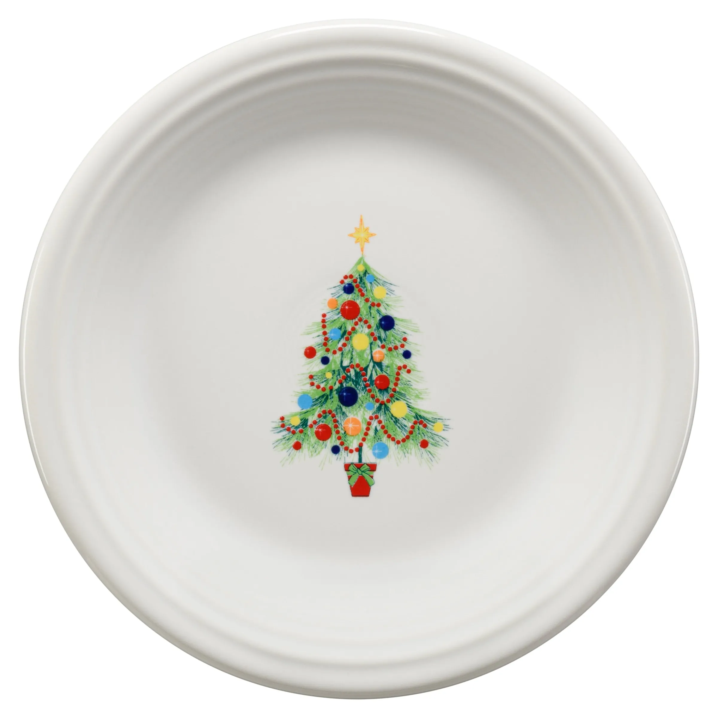 Retired Christmas Tree on White Classic Rim 7 1/4 Inch Salad Plate|Fiesta Factory Direct Online