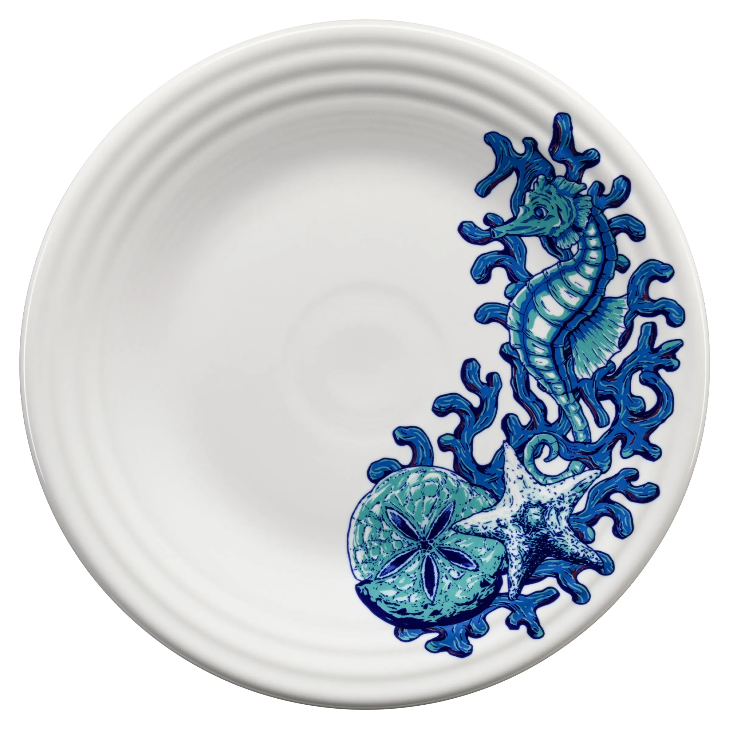 Retired Coastal Seahorse Classic Rim 9 Inch Luncheon Plate|Fiesta Factory Direct Online