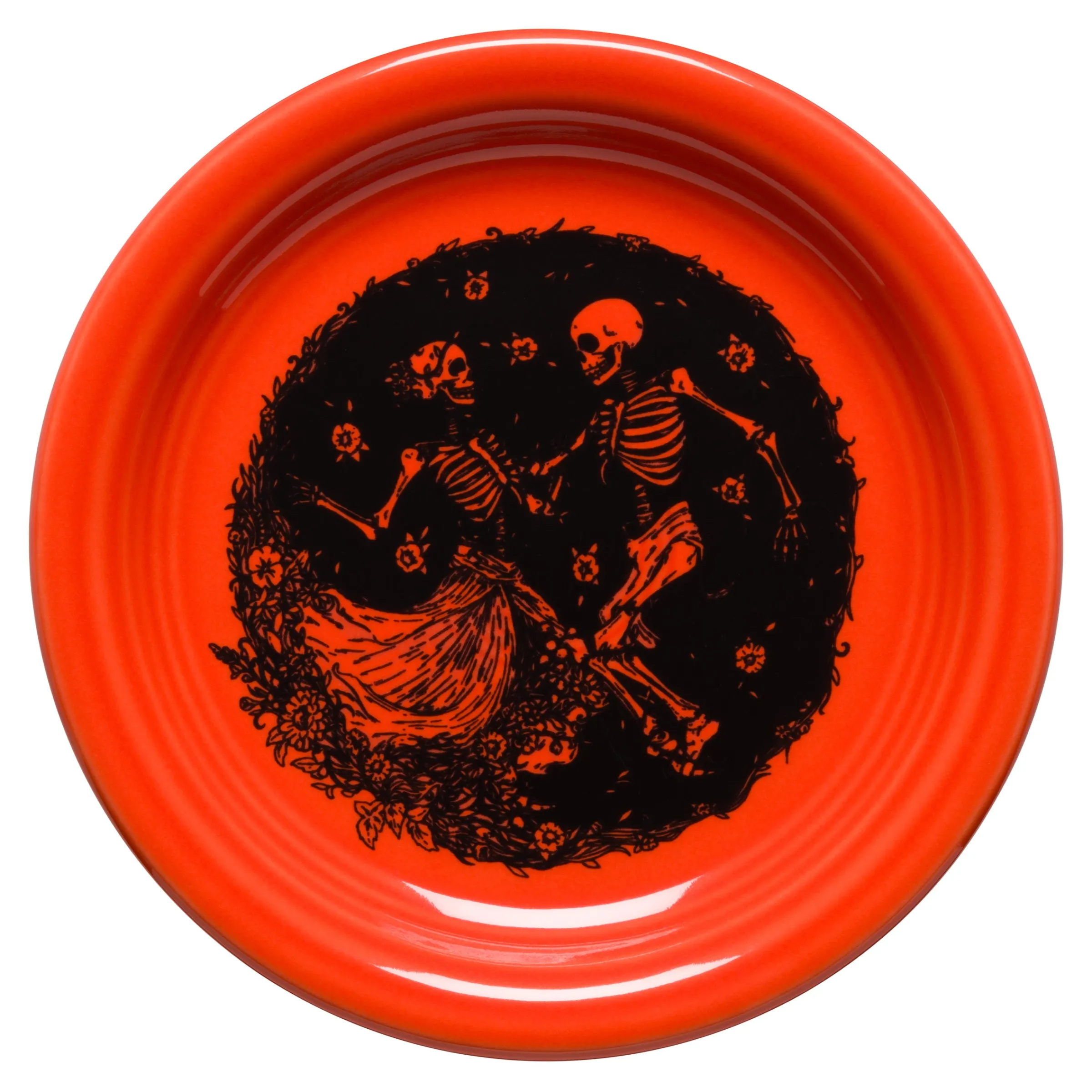 Skeleton Duet Poppy Bistro Coupe 6 1/4 Inch Appetizer Plate|Fiesta Factory Direct Outlet