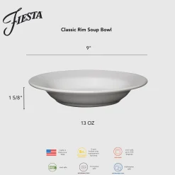 Sky Classic Rim 9 Inch Soup Bowl 13 OZ|Fiesta Factory Direct Sale