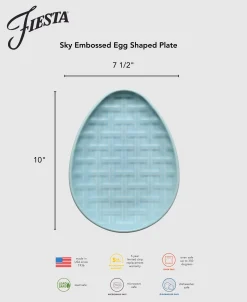 Sky Embossed Egg Shaped Plate 10 Inch|Fiesta Factory Direct Clearance
