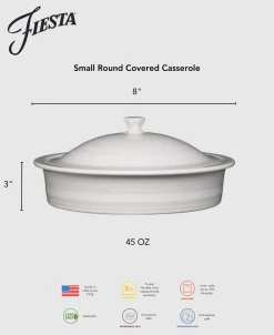 Small 10 Inch Round Covered Casserole 1.4 Quart|Fiesta Factory Direct Clearance