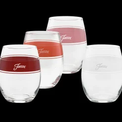 Sunset Horizon 15 oz. Frame Stemless Wine Glass Mixed Color Set of 4|Fiesta Factory Direct Online