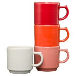 Sunset Horizon 16 OZ Set of 4 Mixed Stackable Mug Set|Fiesta Factory Direct Discount