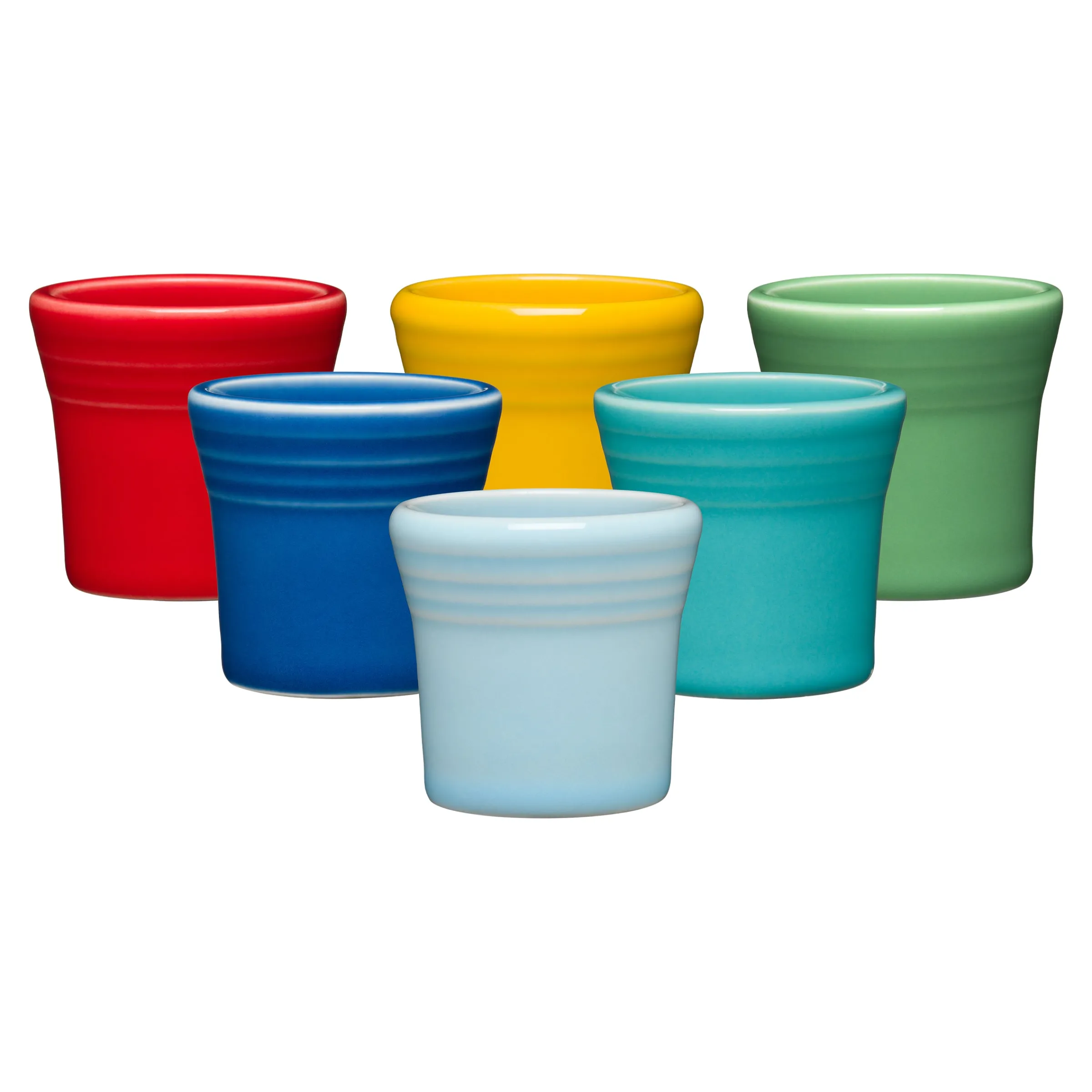 Vibrant 1 1/2 OZ Mixed Colors 6pc Ceramic Shot Glass Set|Fiesta Factory Direct Clearance